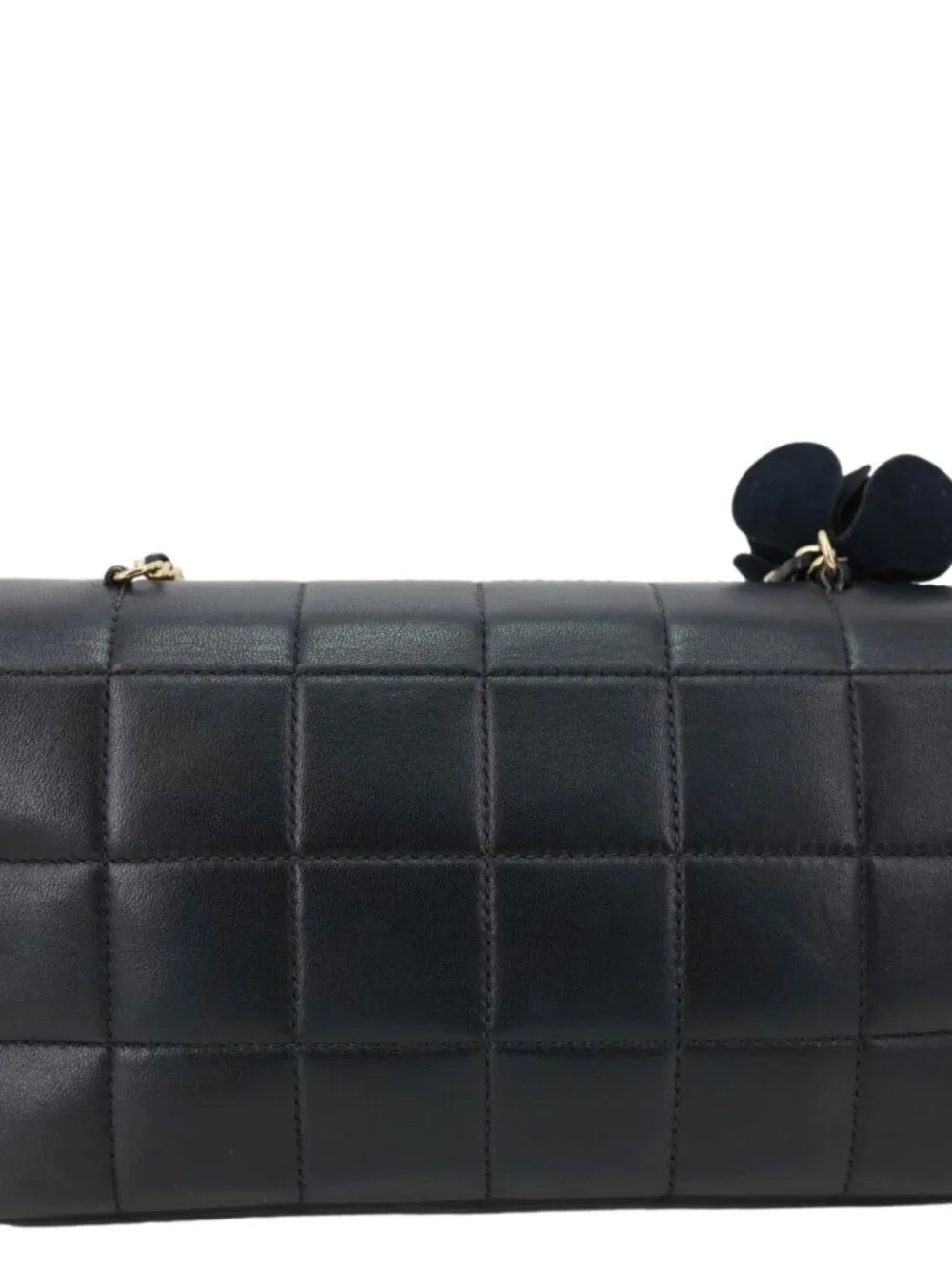 Chanel  Camellia Chocolate Bar Flap Mini Quilted Lambskin Leather Crossbody Bag